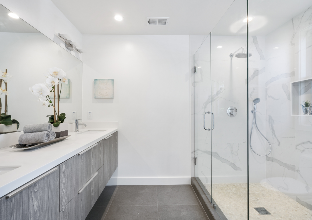 Marble Tile Shower Bathroom Renovation